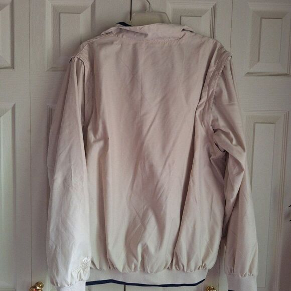 Turfer Light Tan with Navy Trim Golf Jacket with Zip off Sleeves Size Large - Picture 5 of 7